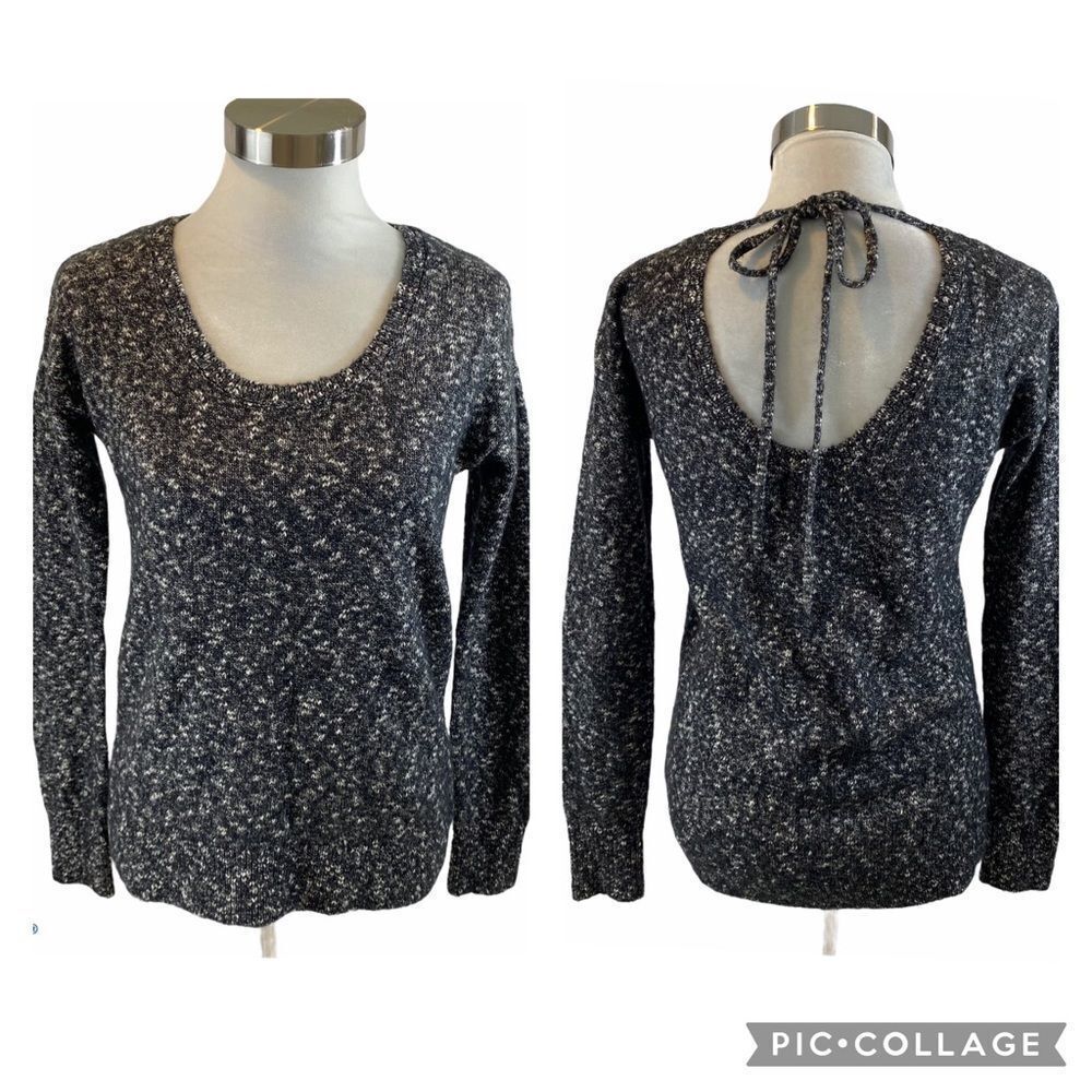 Gap Open Tie Back Black and White Sweater‎ Size XS